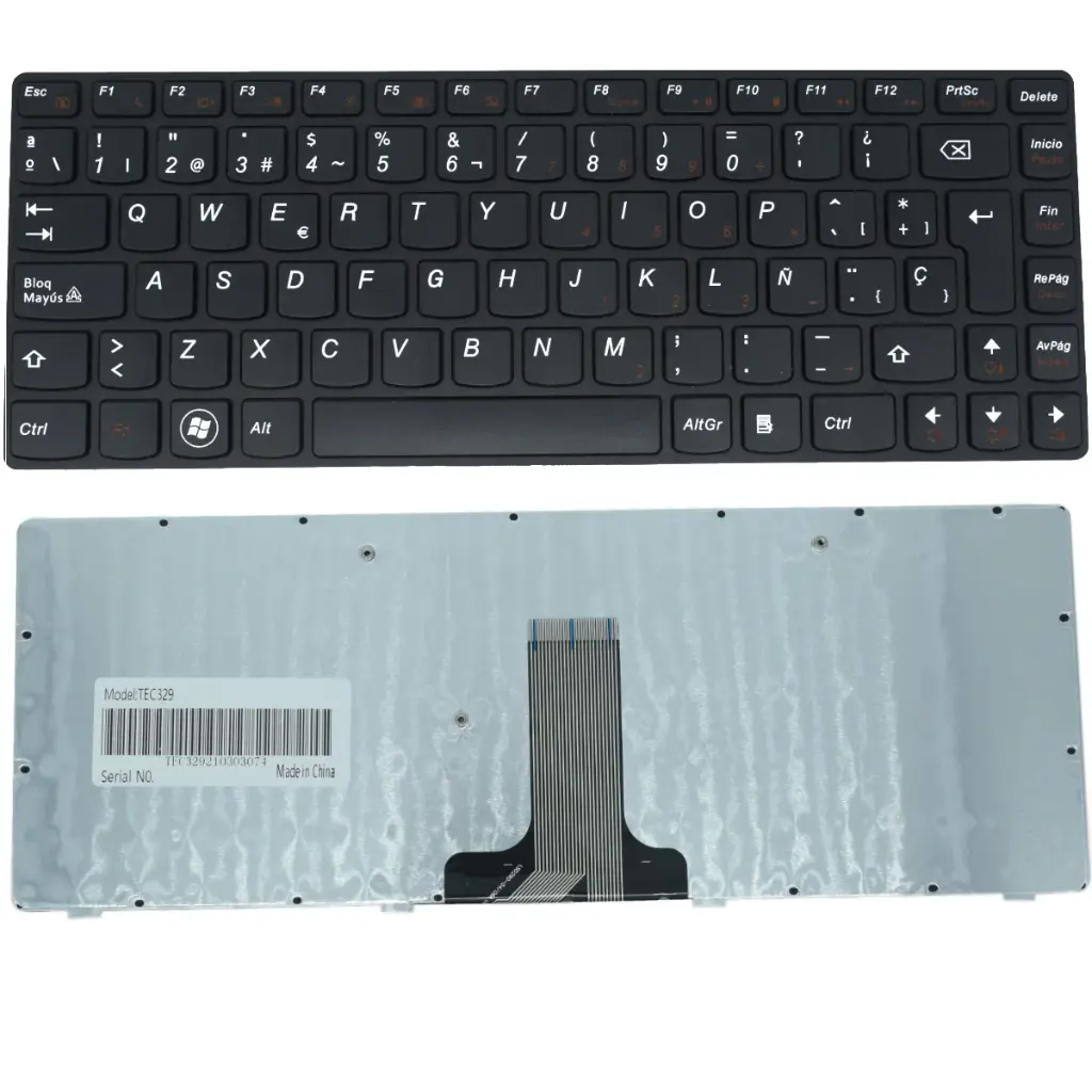 [TEC329] TEC329 Teclado color Negro (SP) para LENOVO IdeaPad G480, IdeaPad Z480, IdeaPad G485 (With frame) SKU: TEC329
