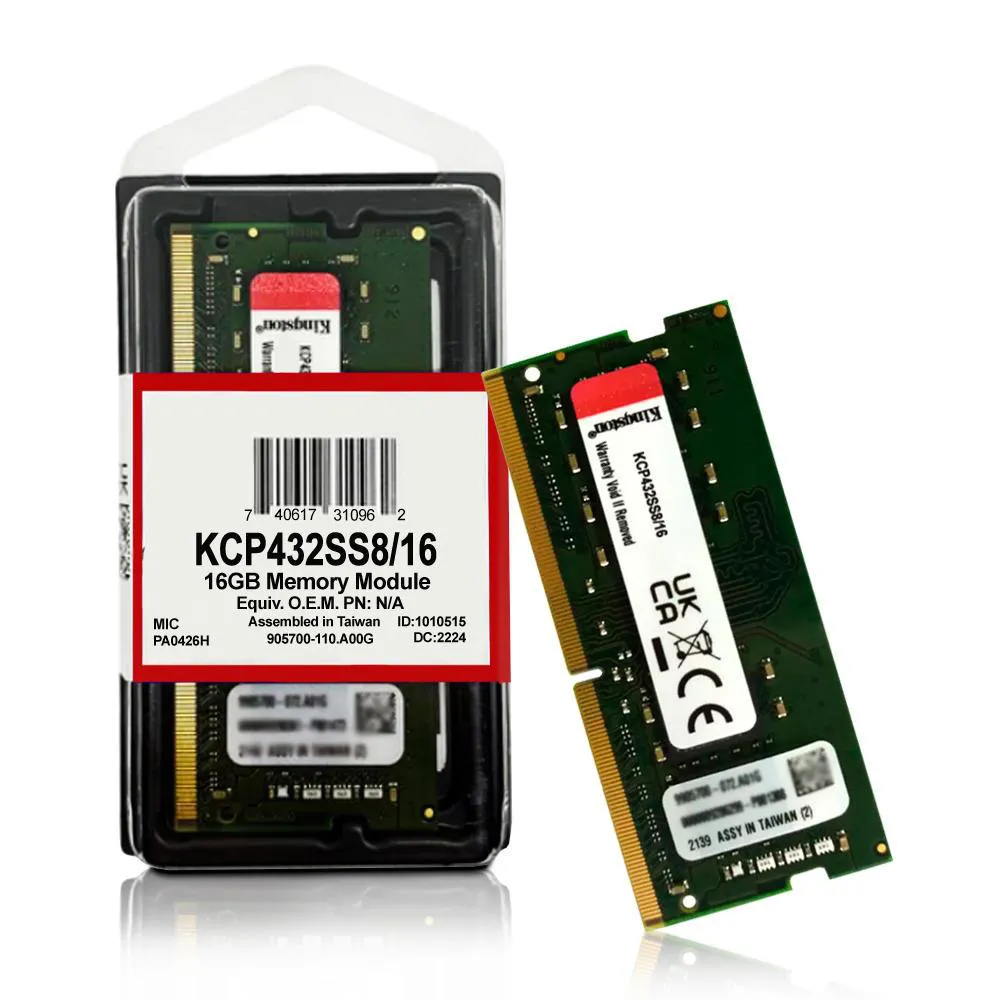 [KCP432SS8/16] Memoria RAM Kingston KCP432SS8/16 DDR4, 3200MHz, 16GB, Non-ECC, CL22, SO-DIMM SKU: KCP432SS8/16