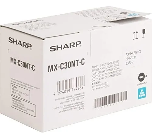 MX-C30NTC Cartucho de Tóner Cian P/MX-C300W SKU: CSHI132