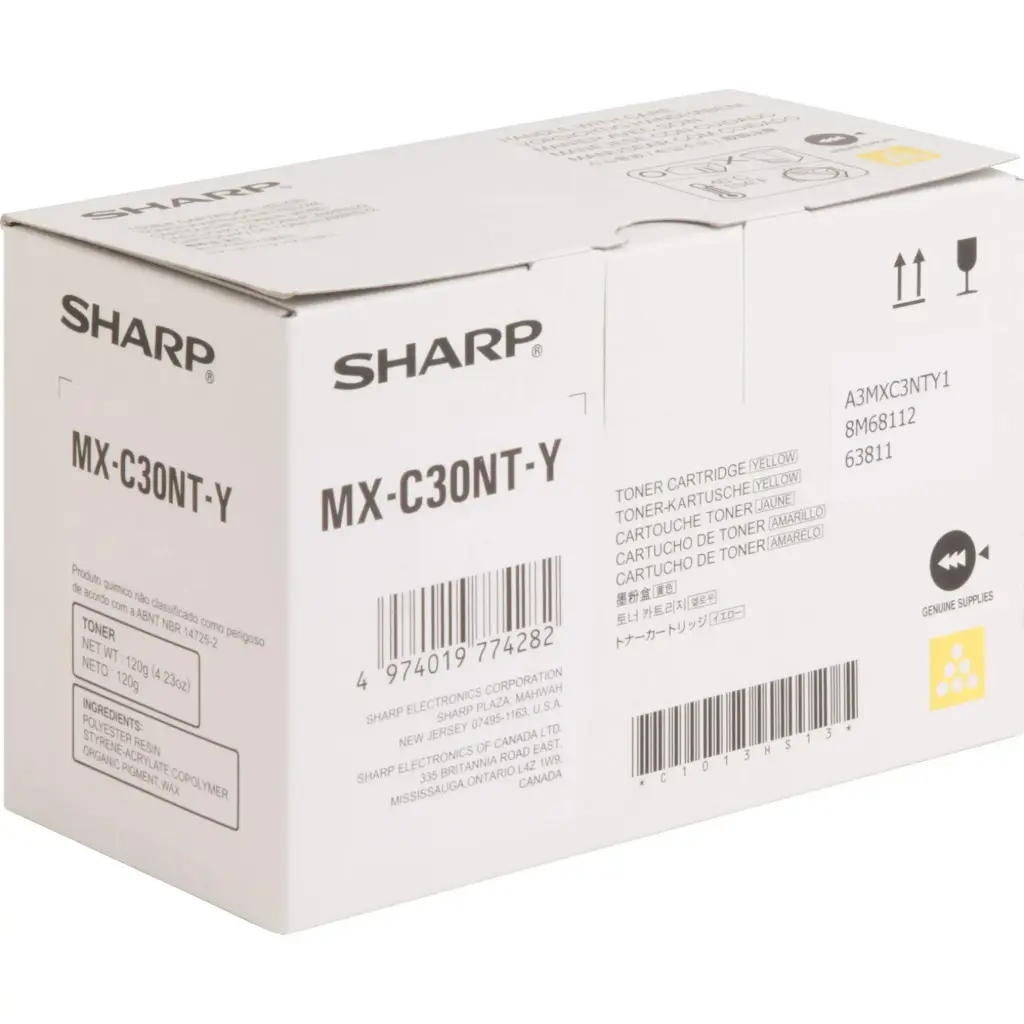 MX-C30NTY Cartucho de Tóner Amarillo P/MX-C300W SKU: CSHI134