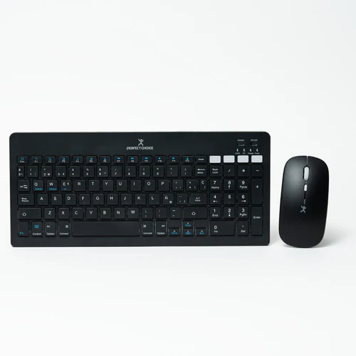 [PC-201373] Kit de Teclado y Mouse Recargables Perfect Choice, Inalámbrico, Bluetooth, Negro (Español), Receptor Usb Tipo A, y Usb Tipo C, KB-1051 SKU: PC-201373