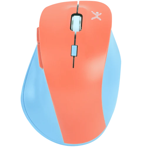 Mouse Ergonómico Perfect Choice Óptico Thumb, RF Inalámbrico, Clic Silencioso Conector USB, 1600DPI, Azul/Naranja MS-1473 SKU: PC-045120