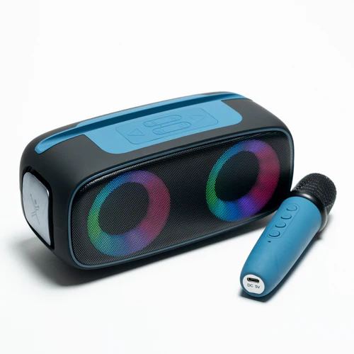 Perfect Choice Bocina Portátil Outdoors Lite, Bluetooth, Inalámbrico, 16W RMS, USB-C, Negro/Azul - Incluye Micrófono RGB SPK-2485 SKU: PC-112815