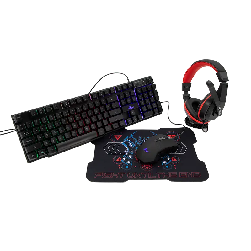 Kit Gamer de Teclado y Mouse Yeyian Hydra Serie 2000, Alámbrico, USB, Audifonos/Diadema, Mousepad, Negro SKU: YKH-20707