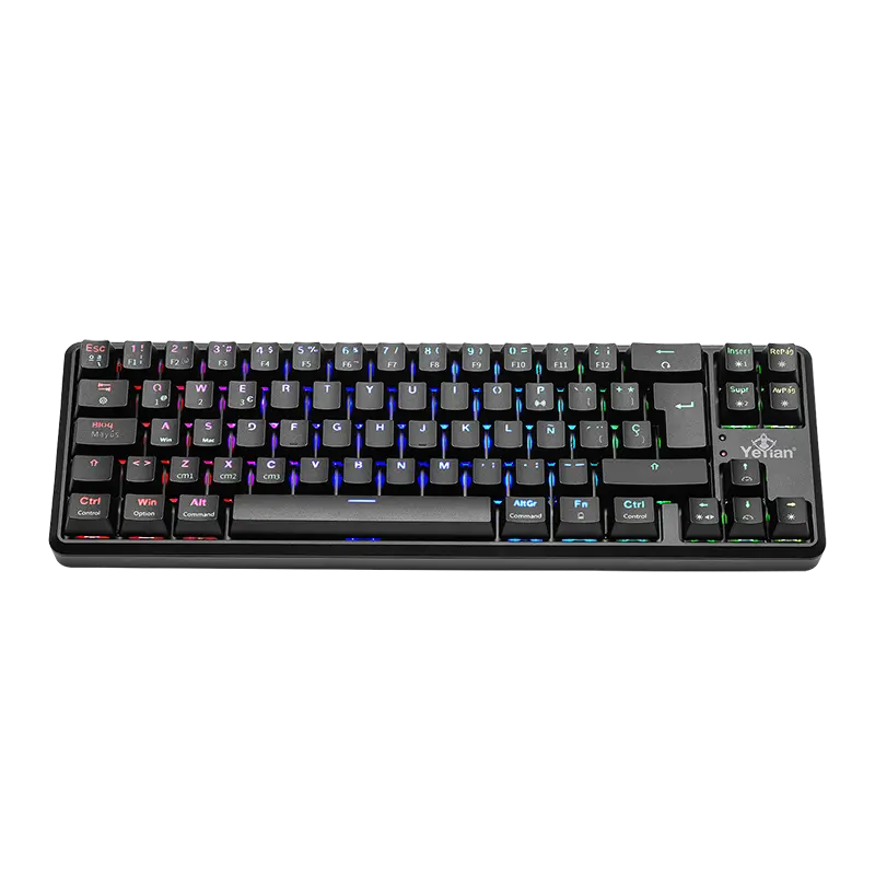 Teclado Gamer Yeyian AKIL Serie S3500 LED RGB, Teclado Mecánico, Outemu Red, Inalámbrico, USB/Bluetooth, Negro, Español SKU: YTM-28209R