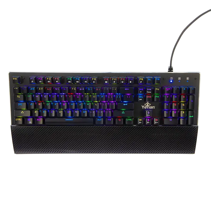 [YAT1801] Teclado Gamer Yeyian Flare Serie 2000 LED RGB, Teclado Mecánico, Outemu Blue, Alámbrico, USB, Negro, Español SKU: YAT1801