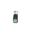 Adaptador de conector BNC macho a 2 terminales-tornillo para cables AWG-26-14, en aplicaciones Video Vigilancia, Níquel/ Oro/ PTFE y PVC. Epcom Titanium SKU: TT-RG-17