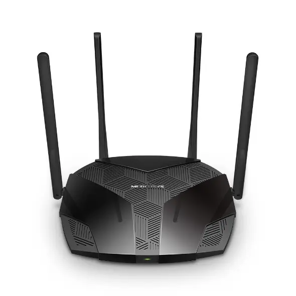 ﻿Router Mercusys Gigabit Ethernet Doble Banda MR80X, Inalámbrico, 3000 Mbit/s, 3x RJ-45, 2.4/5GHz, con 4 Antenas Externas de 5dBi NIC-4240 SKU: MR80X