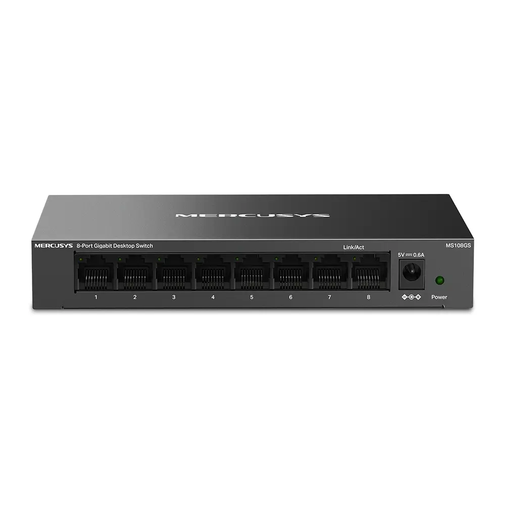 [MS108GS] Switch Mercusys Gigabit Ethernet MS108GS, 8 Puertos 10/100/1000Mbps - No Administrable NIC-4559 SKU: MS108GS
