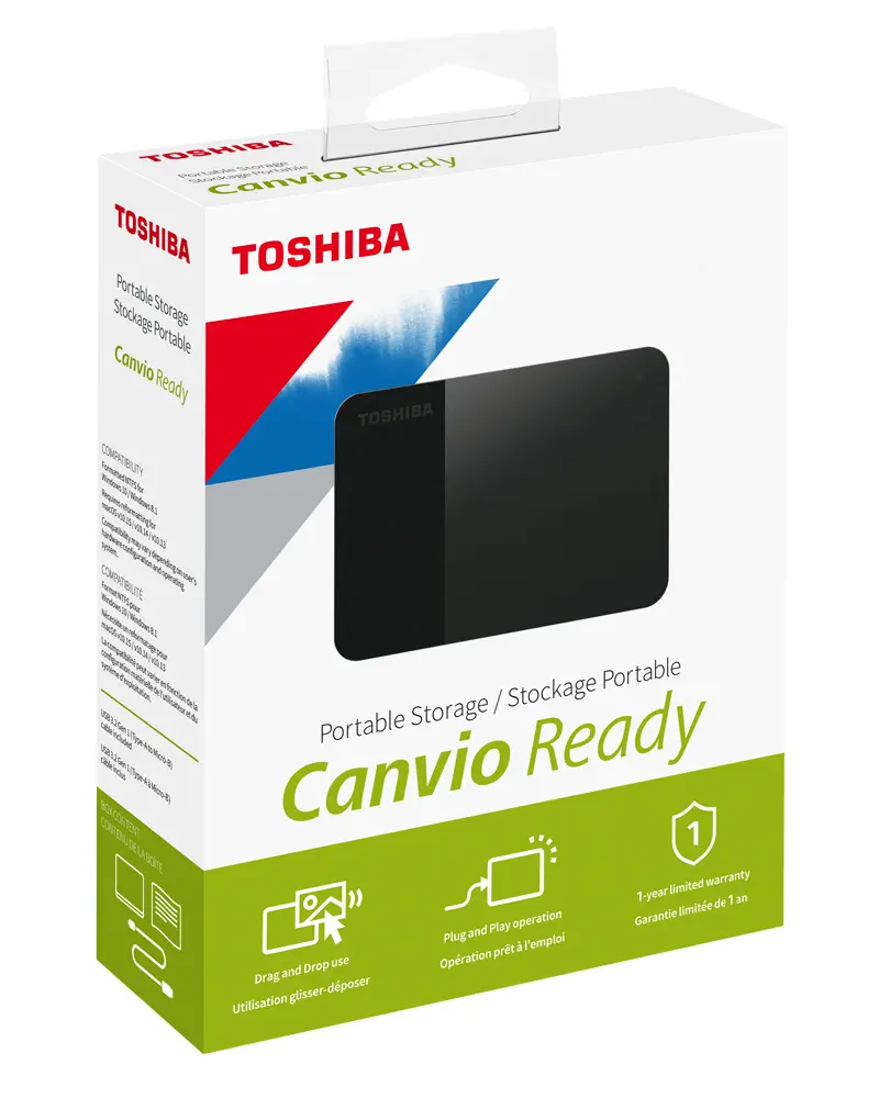 [HDTP320XK3AA] Disco Duro Externo Toshiba Canvio Ready 2.5", 2TB, USB 3.0, Negro - para Mac/PC SKU: HDTP320XK3AA