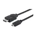 Manhattan Cable HDMI de Alta Velocidad con Canal Ethernet, HDMI Macho - micro HMDI, 4K, 30Hz, 2 Metros, Negro CB-351 SKU: 324427