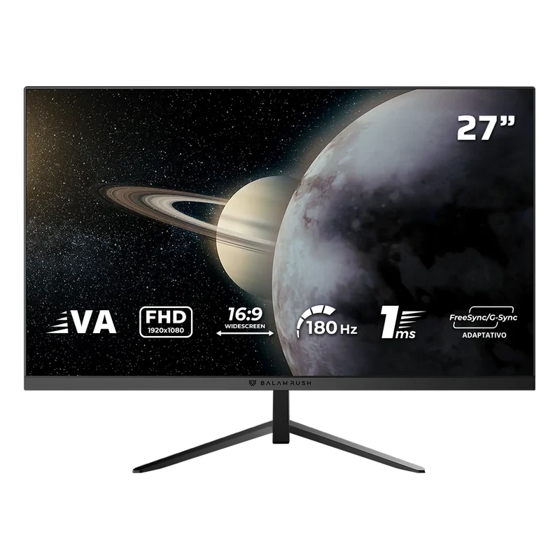 Monitor Gamer Balam Rush MTG27Y LED 27", 1920x1080 Full HD, G-Sync/FreeSync, 180Hz, HDMI, DisplayPort, Audio, DC Negro MNL-2887 SKU: BR-943000