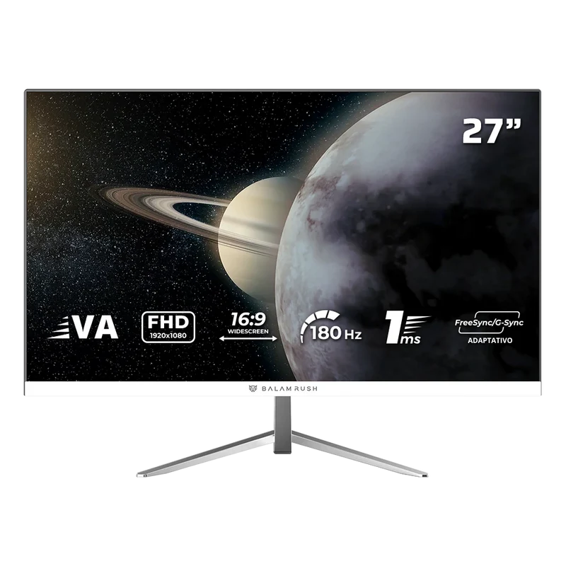 Monitor Gamer Balam Rush Titan MTG27Y LED 27", 1920x1080 Full HD, G-Sync/FreeSync, 180Hz, HDMI/DisplayPort, Blanco, MNL-2889 SKU: BR-943017