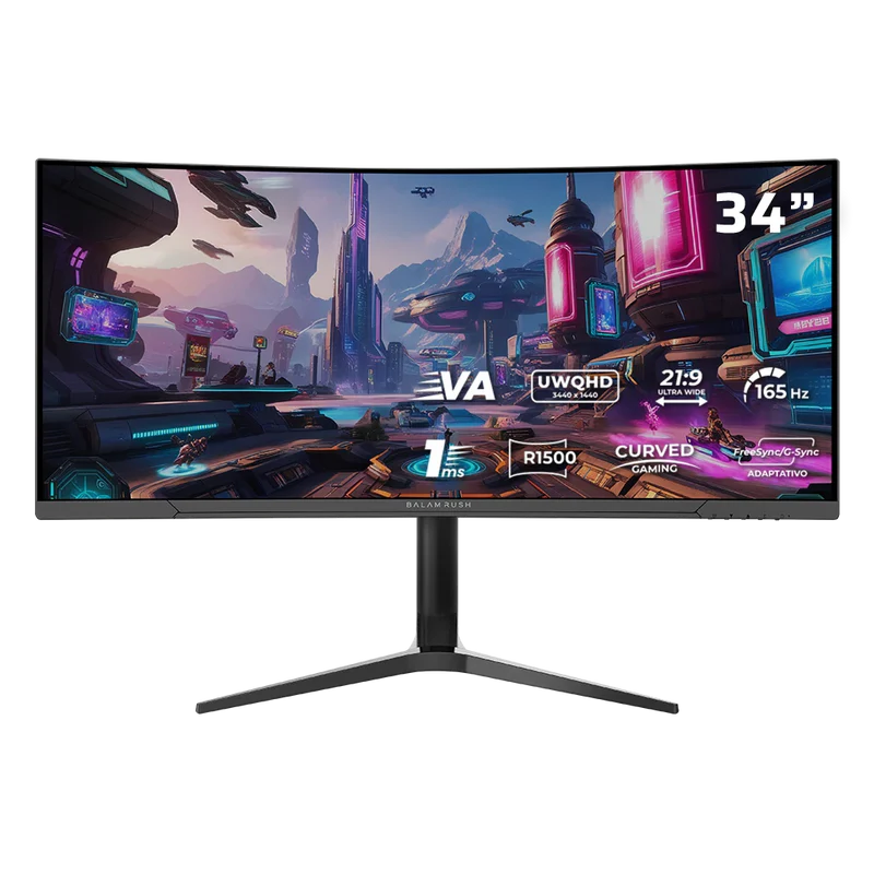 Monitor Gamer Curvo Acteck MGM34P LED 34", 3440x1440 Ultra Wide Quad HD, G-Sync/FreeSync, 165Hz, HDMI, DisplayPort, Negro, MNL-2885 SKU: BR-942539