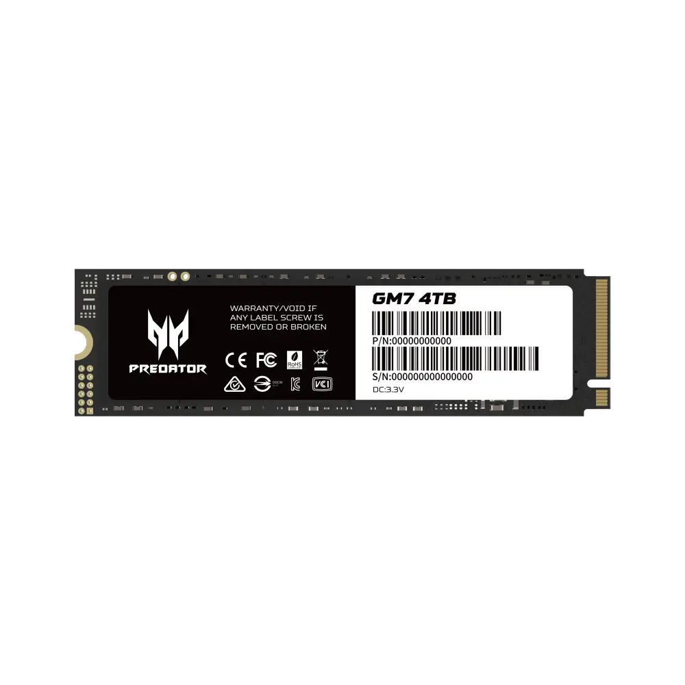 SSD Acer GM7 NVMe, 4TB, M.2, 6500 MB/s Escritura, 7400 MB/s Lectura, PCI Express 4.0 SKU: BL.9BWWR.120