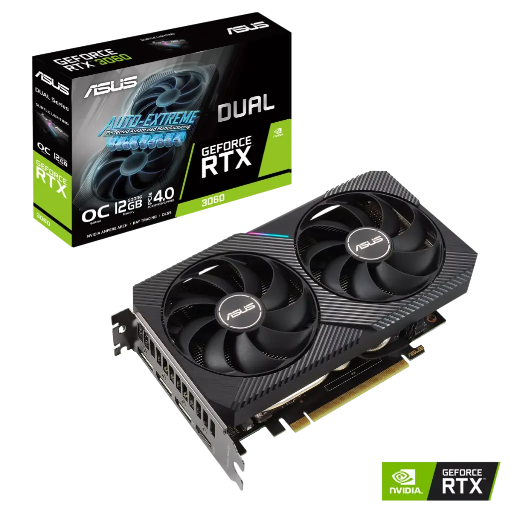 Tarjeta de Video ASUS NVIDIA GeForce RTX 3060 Dual V2 OC, 12GB 192-bit GDDR6, PCI Express 4.0. 3 x Displayport, 1 x Hdmi, VC-1008 SKU: DUAL-RTX3060-O12G-V2