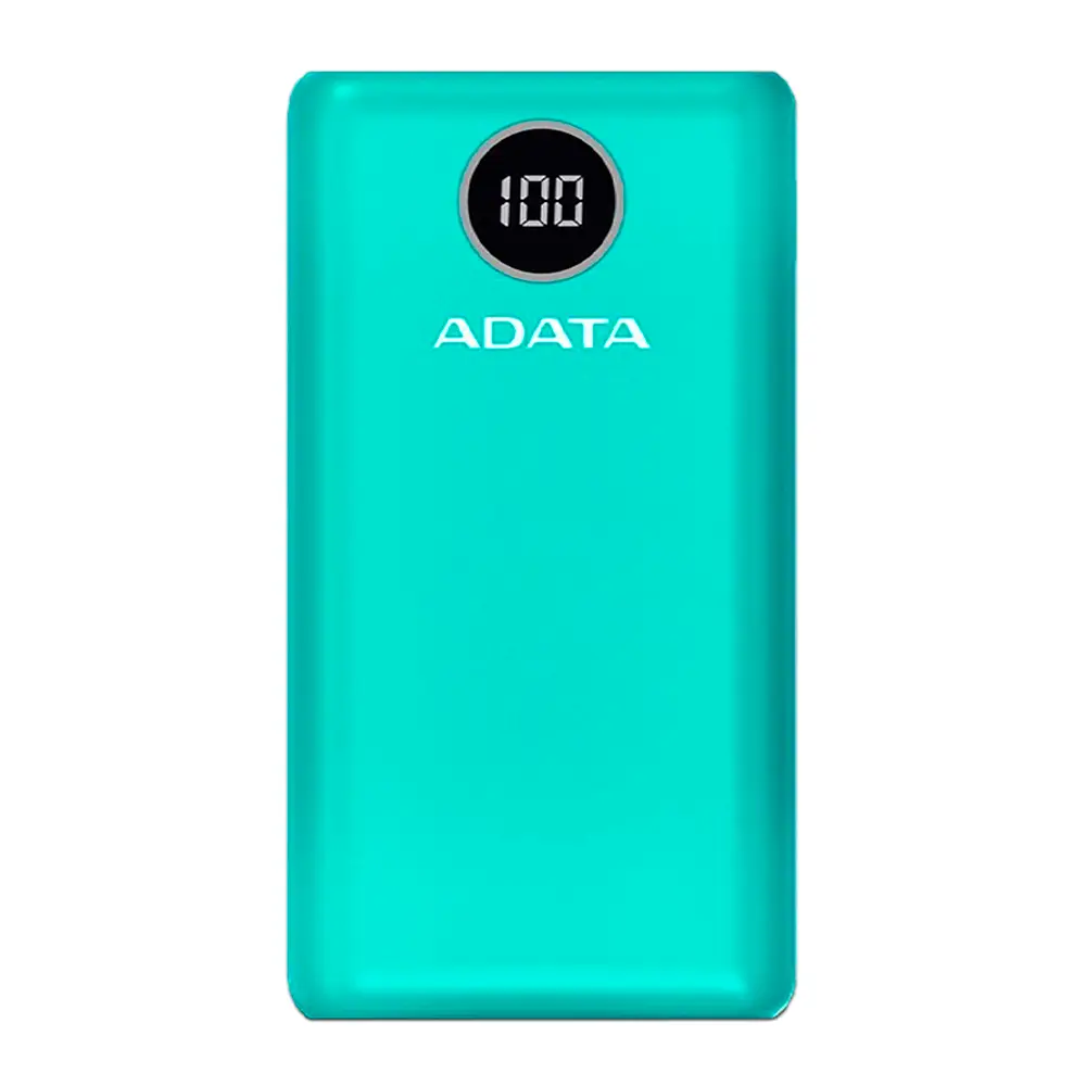 Cargador Portátil Adata Power Bank P20000QCD, 20.000mAh, Verde, BATDAT440 SKU: AP20000QCD-DGT-CGN