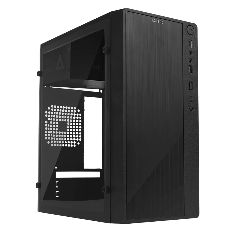 Gabinete Acteck Kioto GC220, Micro-Tower, Micro-ATX/Mini-ITX, USB 2.0, con Fuente de 500W, sin Ventiladores Instalados, Negro, CS-787 SKU: AC-933063