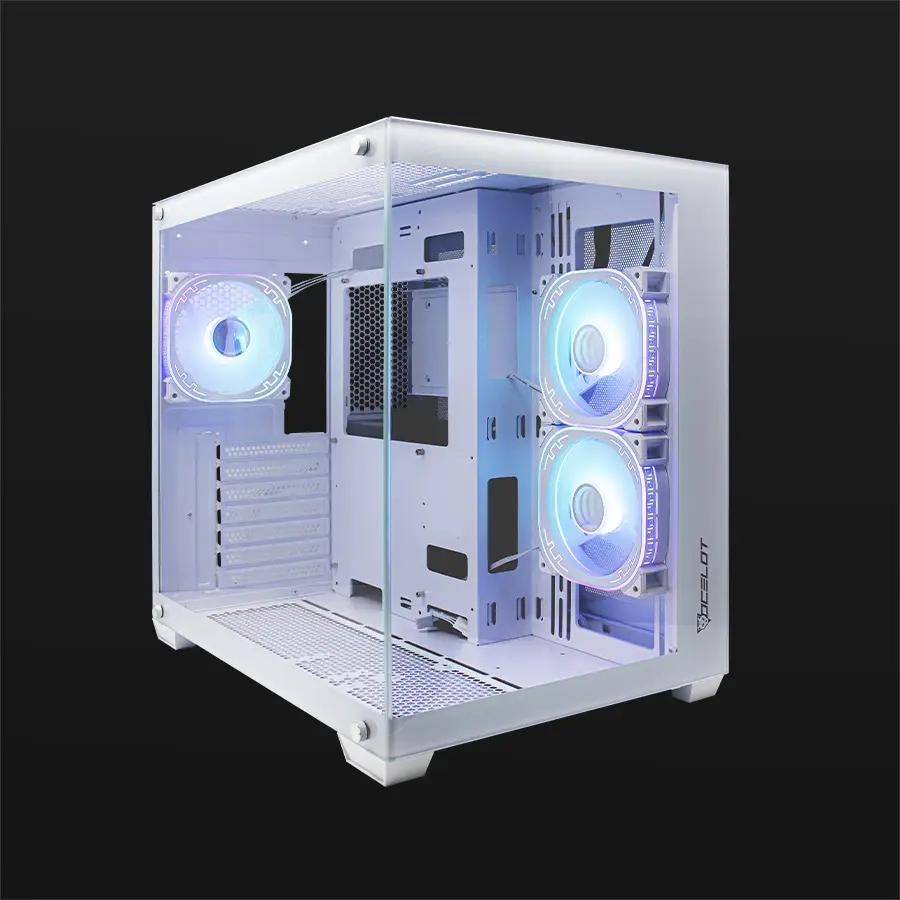 [W-CUBE 2] Gabinete Ocelot Gaming W-CUBE 2, Midi-Tower, ATX/Micro-ATX/Mini-ITX, USB 2.0/3.0, sin Fuente, 3 Ventiladores Instalados, Blanco, CS-977 SKU: W-CUBE 2