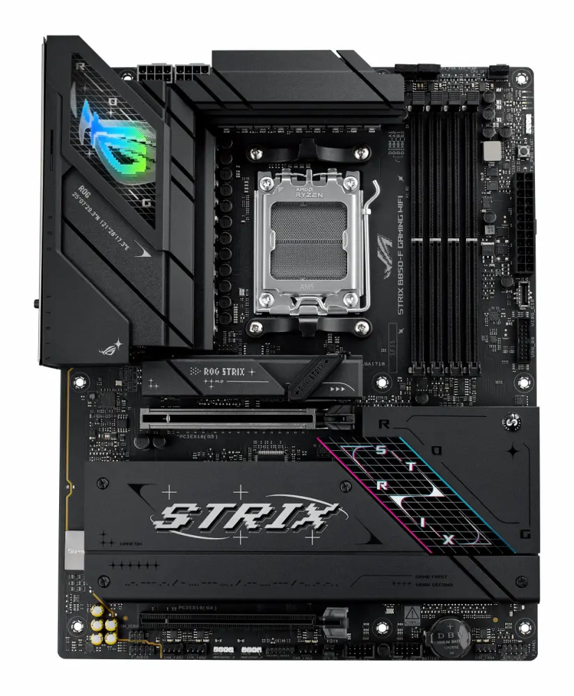[ROG STRIX B850-F GAMING WIFI] Tarjeta Madre ASUS ROG STRIX B850-F GAMING WIFI, ATX, 7ma, 8va, 9na Generación, S-AM5, AMD B850, 192GB DDR5, HDMI/DP para AMD, MB-1427 SKU: ROG STRIX B850-F GAMING WIFI