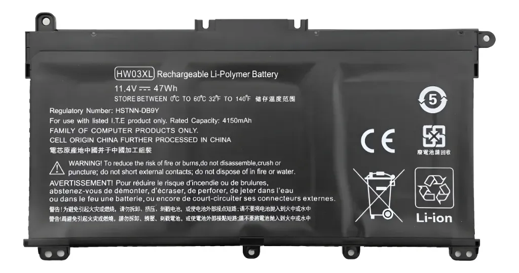 Bateria Compatible Con Hp Hw03xl Calidad A Negro