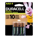 Pila Recargable Duracell AAA Blíster con 4 Piezas SKU: DUR-PIL-RECAAA