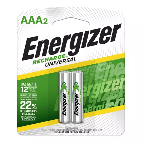[ENE-PIL-NH12BP2] Pila Recargable Energizer AAA blíster con 2 Piezas