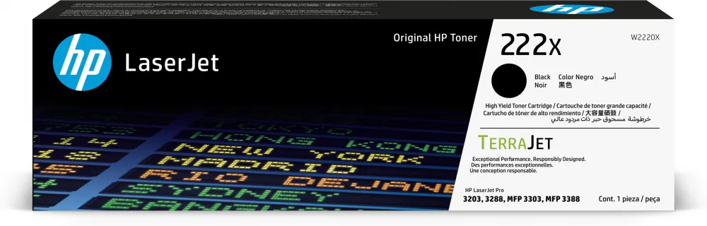[W2220X] W2220X Negro Original Toner 222X HP LaserJet Pro 3203, 3288, MFP 3303, MFP 3388 3,200 Páginas SKU: W2220X