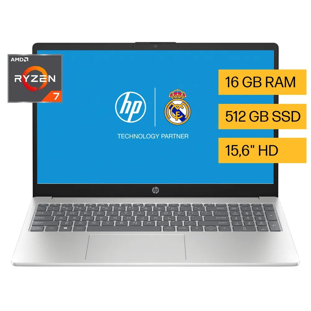 [AY6T1LA] Laptop HP 15-FC0080LA, 15.6" 1366x768 HD, AMD Ryzen 7 7730U, 16GB, 512GB SSD, Windows 11 Home, Español SKU: AY6T1LA