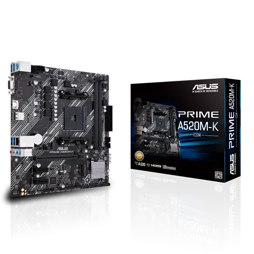 [PRIME A520M-K/CSM] Tarjeta Madre ASUS PRIME A520M-K/CSM, Micro-ATX, Socket AM4, AMD A520, 64GB DDR4, HDMI para AMD, MB-1508 SKU: PRIME A520M-K/CSM