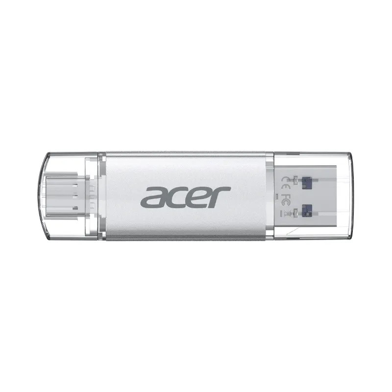 Memoria Usb Acer Biwin UT300, 256GB, USB A 3.2, Gen 1, Unidad dual USB-C y USB-A, Lectura 150MB/s, Escritura 90 MB/s, Color Plata, RAM-4697 SKU: BL.9BWWA.591