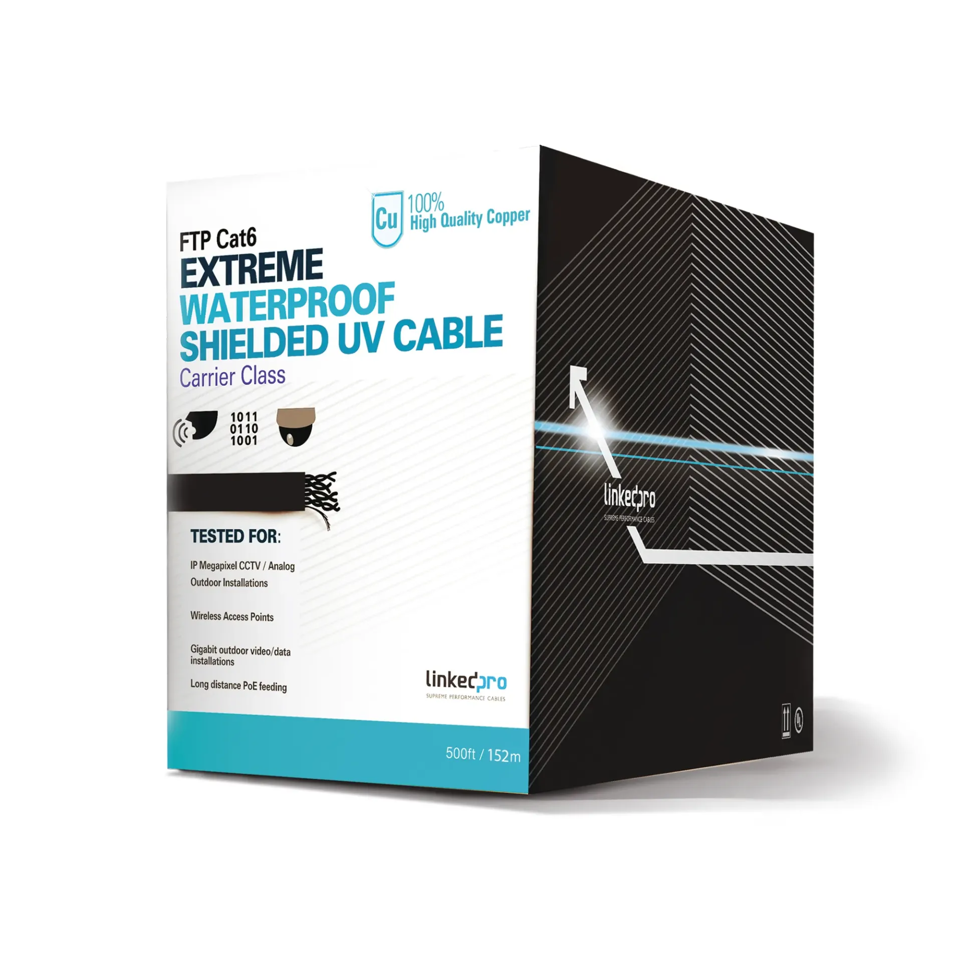LinkedPRO Bobina de Cable Ethernet Cat6, F/UTP, 152 Metros SKU: PROCAT6EXT/500