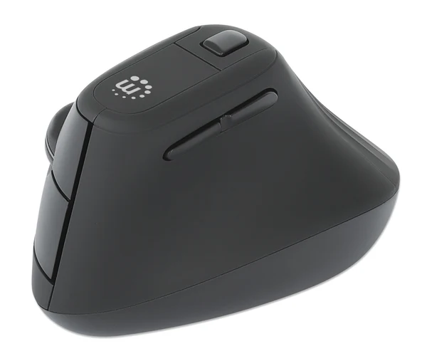 [190336] Mouse Ergonómico Manhattan 190336, Inalámbrico, Óptico, 1.600DPI, RF Inalámbrico, Negro SKU: 190336