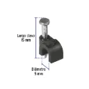 Bolsa con 20 grapas negras de 5 mm para cable redondo Volteck GCU-5N SKU: 48280