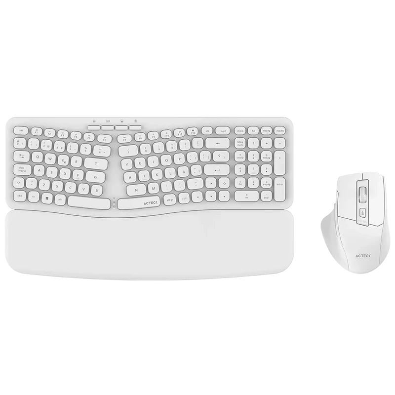 Kit de Teclado y Mouse Acteck Creator Ultra Confort MK650, Inalámbrico, USB, Blanco (Español) KB-1061 SKU: AC-939874