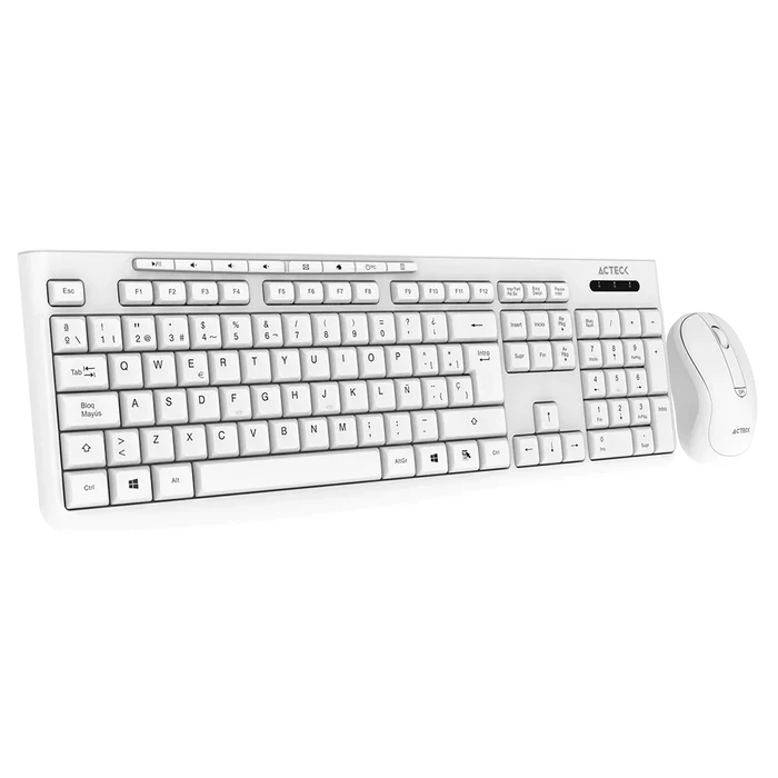 Kit de Teclado y Mouse Acteck Creator Prime MK225, Inalámbrico, USB, Blanco, Español SKU: AC-941785