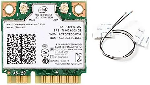 Adaptador de red de doble banda de 1200 Mbps Intel 7260 7260HMW Mini PCI-E Wi-Fi 802.11AC 2.4GHz/5GHz WiFi + Bluetooth 4.0 para Windows 7 8 10 SKU: 7260HMW