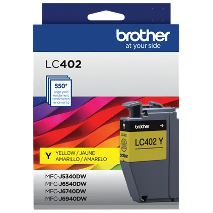 LC402Y Amarillo Original Cartucho de Tinta LC-402Y Brother MFC-J5340DW, MFC-J6540DW, MFC-J6740DW, MFC-J6940DW Rendimiento Estándar, 550 Páginas SKU: LC402Y