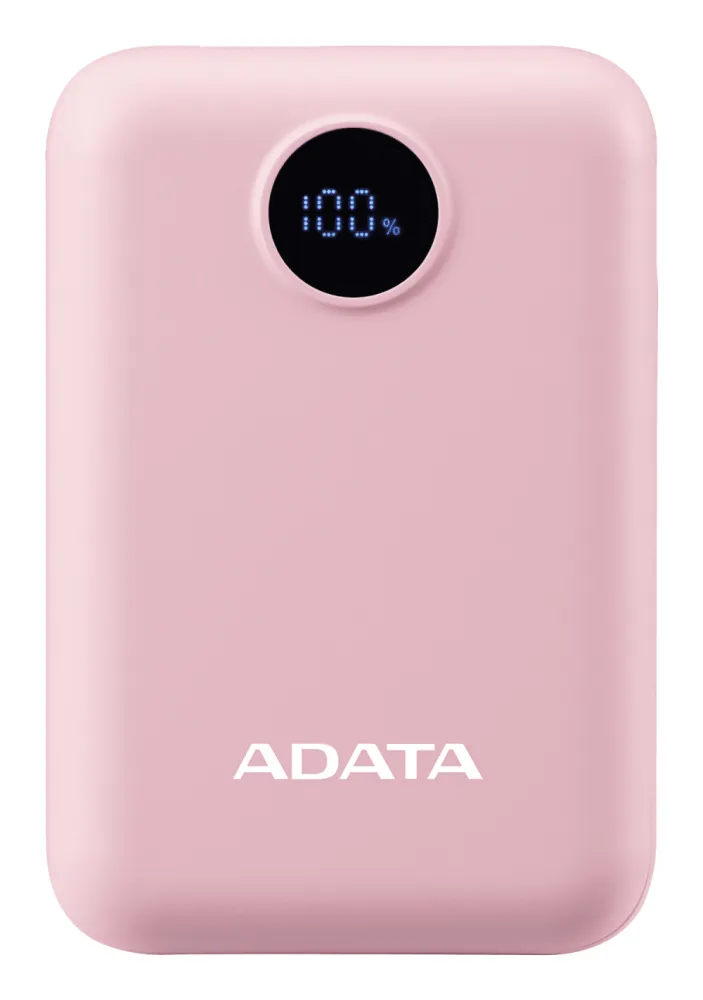 Cargador Portátil Adata Power Bank C10022, 10,000mAh, Rosa, BATDAT540 SKU: PC10022-12PK