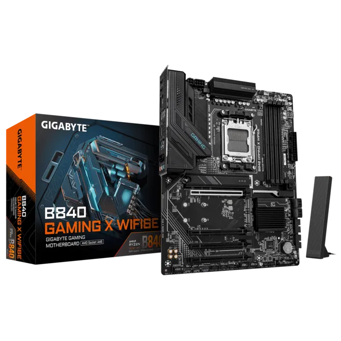 [B840 GAMING X WF6E] Tarjeta Madre Gigabyte GAMING X WF6E, (7ma, 8va, 9na Generación Amd) S-AM5, ATX, AMD B840, 256GB DDR5, HDMI/DP para AMD SKU: B840 GAMING X WF6E
