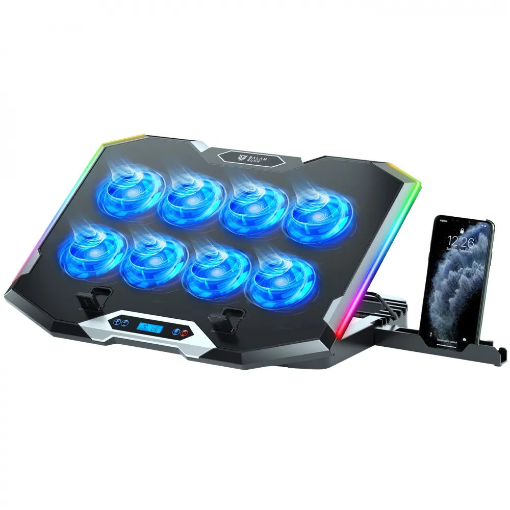 [BR-941129] Balam Rush Base Enfriadora Eolox Frost Pro EF760 para Laptop 17", con 8 Ventiladores, Negro SKU: BR-941129