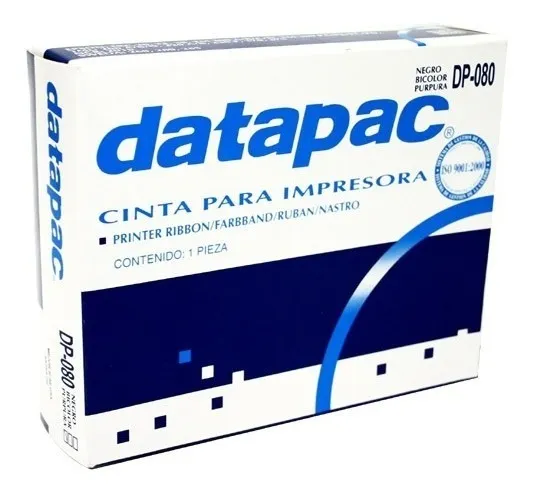 Cinta Datapac DP-080-8, DP080-8 Purpura ERC30, ERC-30, ERC34, ERC-34, ERC38, ERC-38 TM-U220A, TM-U200A, TM-U210A, TM-U230, TM-U325, TM-U370, TM-U375, TM-U300A (Similar ERC-38) SKU: DP-080-8