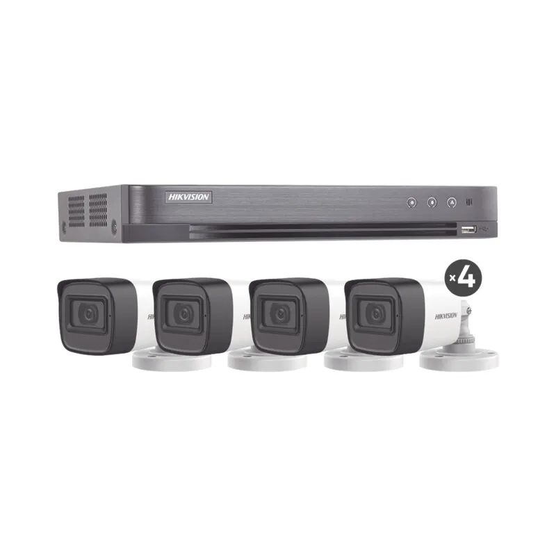 Hikvision Kit de Vigilancia HIK5MPSLQ-KIT de 4 Cámaras CCTV Bala y 4 Canales, con Grabadora SKU: HIK5MPSLQ-KIT(B)