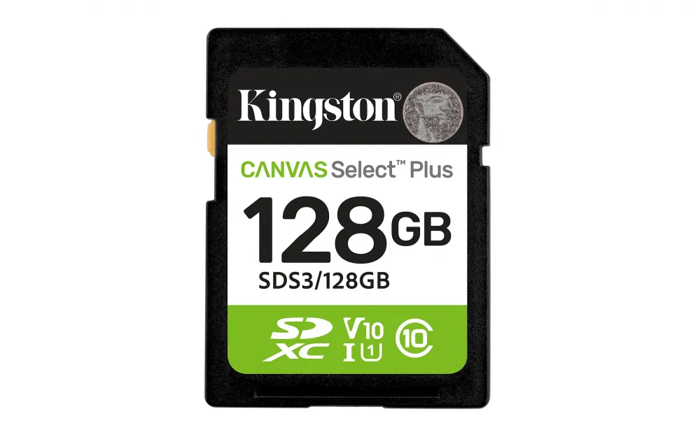 Memoria Flash Kingston Canvas Select Plus, 128GB SD UHS-I Clase 10 SKU: SDS3/128GB