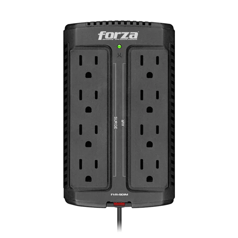 Regulador Forza Power Technologies FVR-901M, 450W, 900VA, Entrada 120V, Salida 105 - 132V, 8 Salidas, REGFZA050 SKU: FVR-901M
