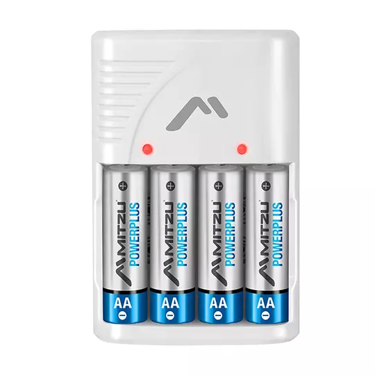 [MC-210] Cargador de Pilas Mitzu MC-210, Incluye 4 Pilas AA, Compatible con Pilas AA, AAA y 9 Volts (NiCd / NiMH), Indicadores LED de Carga, 1 Pieza, MIT-CARG-210 SKU: MC-210