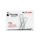 Clip Nextep Estándar Niquelado #1 32mm C/10 100 Clips c/u SKU: NE-040A
