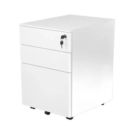 Cajonera Metalica Movil Nextep de Pedestal 3 Cajones con Cerradura Ensamblado Blanco SKU: NE-644TB