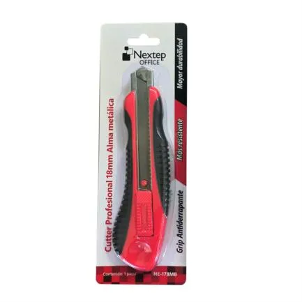 1Pieza Cutter Profesional Nextep Navaja 18MM. Alma de Metal y Grip SKU: NE-178MB