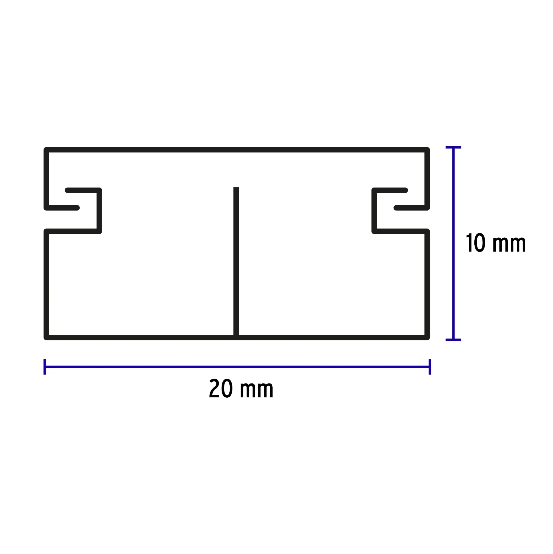 [46283] Canaleta de 2 vías 10 x 20 mm, con división, VOLTECK Volteck SKU: CAN-1020D SKU: 46283